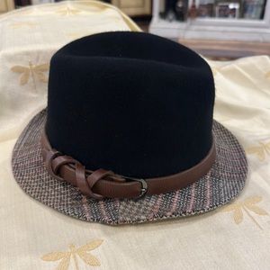 Blacks & Browns Plaid / Tweed Look Fedora Hat / Cap.